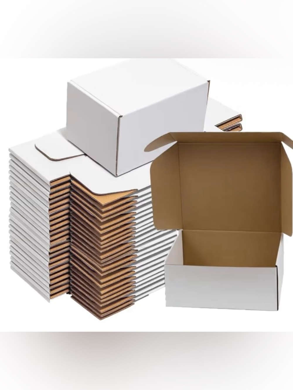 White Foldable Corrugated Shipping Boxes - 6x4x3 - 10 boxes for 15
